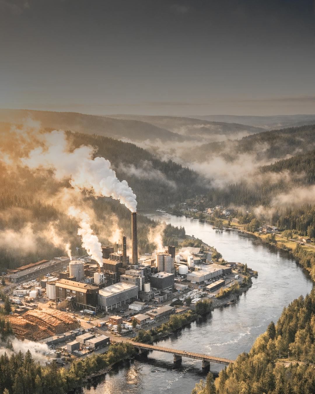 Industrimiljö vid vattendrag